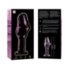 SERIE NEBULA DE IBIZA - MODELO 6 TAPÓN ANAL DE VIDRIO DE BOROSILICATO ROSA 12,5 CM -O- 4 CM