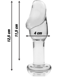 SERIE NEBULA DE IBIZA - MODELO 6 TAPÓN ANAL DE VIDRIO DE BOROSILICATO TRANSPARENTE 12,5 CM -O- 4 CM