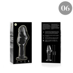 SERIE NEBULA DE IBIZA - MODELO 6 TAPÓN ANAL DE VIDRIO DE BOROSILICATO TRANSPARENTE 12,5 CM -O- 4 CM