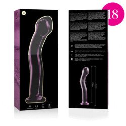 SERIE NEBULA DE IBIZA - MODELO 18 DILDO DE VIDRIO DE BOROSILICATO ROSA 18,5 CM -O- 3,5 CM
