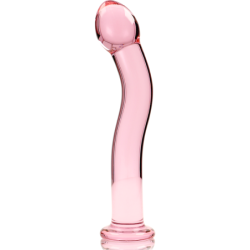 SERIE NEBULA DE IBIZA - MODELO 18 DILDO DE VIDRIO DE BOROSILICATO ROSA 18,5 CM -O- 3,5 CM