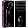 SERIE NEBULA DE IBIZA - MODELO 18 DILDO DE VIDRIO DE BOROSILICATO ROSA 18,5 CM -O- 3,5 CM