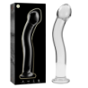 SERIE NEBULA DE IBIZA - MODELO 18 DILDO DE VIDRIO DE BOROSILICATO TRANSPARENTE 18,5 CM -O- 3,5 CM