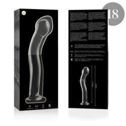 SERIE NEBULA DE IBIZA - MODELO 18 DILDO DE VIDRIO DE BOROSILICATO TRANSPARENTE 18,5 CM -O- 3,5 CM