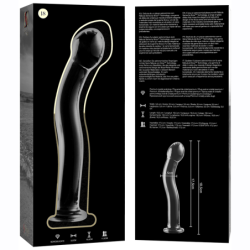 SERIE NEBULA DE IBIZA - MODELO 18 DILDO DE VIDRIO DE BOROSILICATO TRANSPARENTE 18,5 CM -O- 3,5 CM