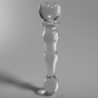 SERIE NEBULA DE IBIZA - MODELO 21 DILDO DE VIDRIO DE BOROSILICATO TRANSPARENTE 20,5 CM -O- 3,5 CM