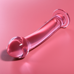 SERIE NEBULA DE IBIZA - MODELO 11 DILDO DE VIDRIO DE BOROSILICATO ROSA 16 CM -O- 3 CM