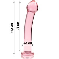 SERIE NEBULA DE IBIZA - MODELO 11 DILDO DE VIDRIO DE BOROSILICATO ROSA 16 CM -O- 3 CM