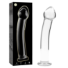 SERIE NEBULA DE IBIZA - MODELO 11 DILDO DE VIDRIO DE BOROSILICATO TRANSPARENTE 16 CM -O- 3 CM