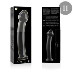 SERIE NEBULA DE IBIZA - MODELO 11 DILDO DE VIDRIO DE BOROSILICATO TRANSPARENTE 16 CM -O- 3 CM