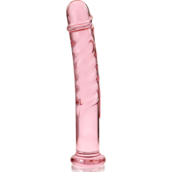 SERIE NEBULA DE IBIZA - MODELO 16 DILDO DE VIDRIO DE BOROSILICATO ROSA 18,5 CM -O- 3 CM