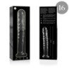 SERIE NEBULA DE IBIZA - MODELO 16 DILDO DE VIDRIO DE BOROSILICATO TRANSPARENTE 18,5 CM -O- 3 CM