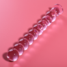 SERIE NEBULA DE IBIZA - MODELO 22 DILDO DE VIDRIO DE BOROSILICATO ROSA 21,5 CM -O- 2,5 CM