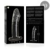 SERIE NEBULA DE IBIZA - MODELO 19 DILDO DE VIDRIO DE BOROSILICATO TRANSPARENTE 18,5 CM -O- 4 CM