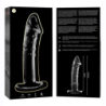 SERIE NEBULA DE IBIZA - MODELO 19 DILDO DE VIDRIO DE BOROSILICATO TRANSPARENTE 18,5 CM -O- 4 CM