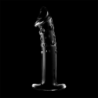 SERIE NEBULA DE IBIZA - MODELO 19 DILDO DE VIDRIO DE BOROSILICATO TRANSPARENTE 18,5 CM -O- 4 CM