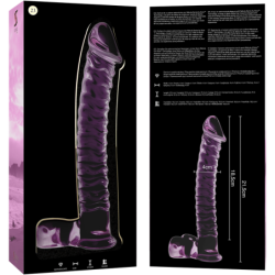SERIE NEBULA DE IBIZA - MODELO 23 DILDO DE VIDRIO DE BOROSILICATO ROSA 21,5 CM -O- 4 CM