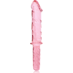 SERIE NEBULA DE IBIZA - MODELO 24 DILDO DE VIDRIO DE BOROSILICATO ROSA 28,5 CM -O- 5 CM