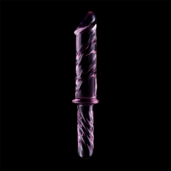 SERIE NEBULA DE IBIZA - MODELO 24 DILDO DE VIDRIO DE BOROSILICATO ROSA 28,5 CM -O- 5 CM