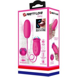 PRETTY LOVE - HUEVO VIBRATORIO DAISY + LENGUA ESTIMULADORA DEL CLÍTORIS ROSA