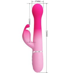PRETTY LOVE - VIBRADOR MULTIFUNCIÓN DEJON 3 EN 1 CON FORMA DE CONEJO, ROSA