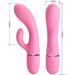 PRETTY LOVE - VIBRADOR MARSKI RABBIT Y ESTIMULADOR DE PUNTO G ROSA