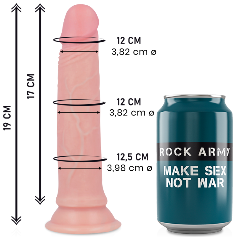 ROCKARMY - AVENGER DILDO REALISTICO LIQUID SILICONE 19 CM -O- 3.98 CM