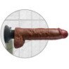 KING COCK - PENE VIBRADOR DE 25,5 CM CON TESTÍCULOS MARRÓN