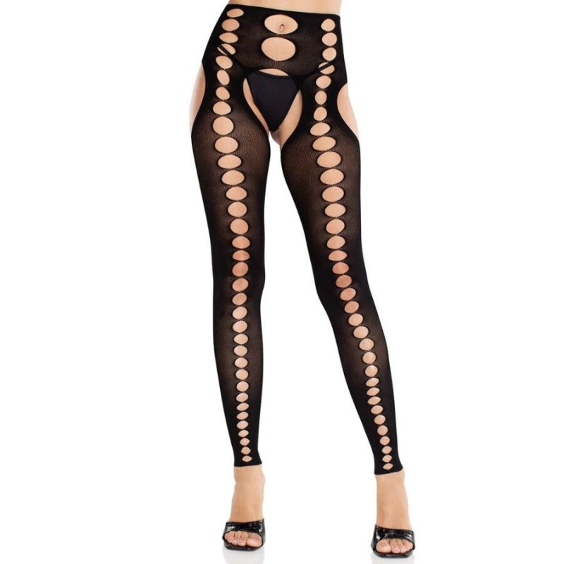 LEG AVENUE - MEDIAS OPACAS SIN TIRANTES NI COSTURAS NEGRAS