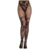 LEG AVENUE - MEDIAS DE ENCAJE DAHLIA CON DETALLE DE RED NEGRAS