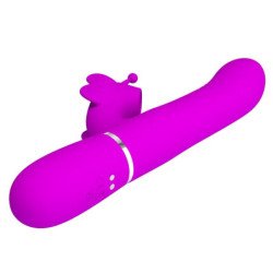 PRETTY LOVE - VIBRADOR MULTIFUNCIONAL CON FORMA DE CONEJO 4 EN 1 MARIPOSA FUCSIA