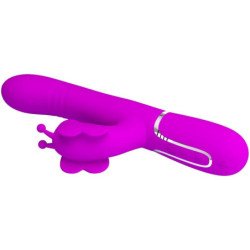 PRETTY LOVE - VIBRADOR MULTIFUNCIONAL CON FORMA DE CONEJO 4 EN 1 MARIPOSA FUCSIA