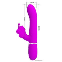 PRETTY LOVE - VIBRADOR MULTIFUNCIONAL CON FORMA DE CONEJO 4 EN 1 MARIPOSA FUCSIA