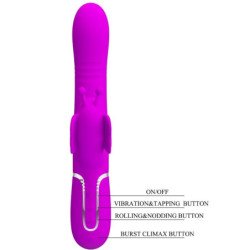 PRETTY LOVE - VIBRADOR MULTIFUNCIONAL CON FORMA DE CONEJO 4 EN 1 MARIPOSA FUCSIA