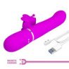 PRETTY LOVE - VIBRADOR MULTIFUNCIONAL CON FORMA DE CONEJO 4 EN 1 MARIPOSA FUCSIA