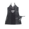SUBBLIME - 957537 VESTIDO DE CUERO CON ENCAJE FLORAL NEGRO L/XL
