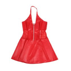 SUBBLIME - 957728 VESTIDO DE PIEL ROJO CON CREMALLERA Y ENCAJE S/M