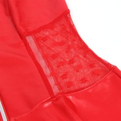 SUBBLIME - 957728 VESTIDO DE PIEL ROJO CON CREMALLERA Y ENCAJE S/M