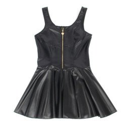 SUBBLIME - 957674 VESTIDO DE CUERO CON CREMALLERA DE CORAZÓN NEGRO L/XL