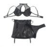SUBBLIME - 957582 CONJUNTO DE SUJETADOR Y FALDA DE CUERO NEGRO TALLA S/M
