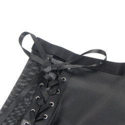 SUBBLIME - 957582 CONJUNTO DE SUJETADOR Y FALDA DE CUERO NEGRO TALLA S/M