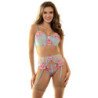 SUBBLIME - 957650 CONJUNTO SUJETADOR Y LIGUERO CON BORDADOS DE FLORES ROSAS L/XL