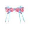 SUBBLIME - 957650 CONJUNTO SUJETADOR Y LIGUERO CON BORDADOS DE FLORES ROSAS L/XL