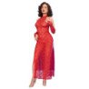 CHILIROSE - CR 4853 VESTIDO ROJO DE ENCAJE CON GUANTES S/M