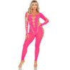 LEG AVENUE - BODYSTOCKING ROSA CON ESPALDA ABIERTA TALLA ÚNICA