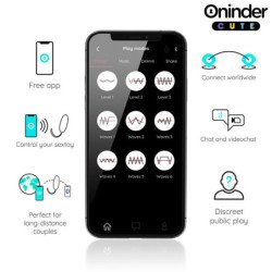 ONINDER CUTE - HUEVO VIBRATORIO PARA EL PLACER DEL AMOR - GEMAS DE SILICONA GIRATORIAS - APLICACIÓN GLOBAL GRATUITA