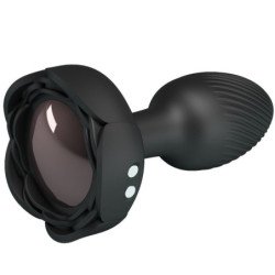 PRETTY LOVE - TAPÓN ANAL OLMAN CON LUZ LED NEGRO 8,8 CM