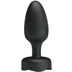 PRETTY LOVE - TAPÓN ANAL OLMAN CON LUZ LED NEGRO 8,8 CM