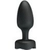 PRETTY LOVE - TAPÓN ANAL OLMAN CON LUZ LED NEGRO 8,8 CM