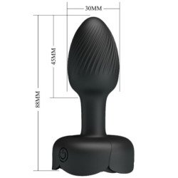 PRETTY LOVE - TAPÓN ANAL OLMAN CON LUZ LED NEGRO 8,8 CM